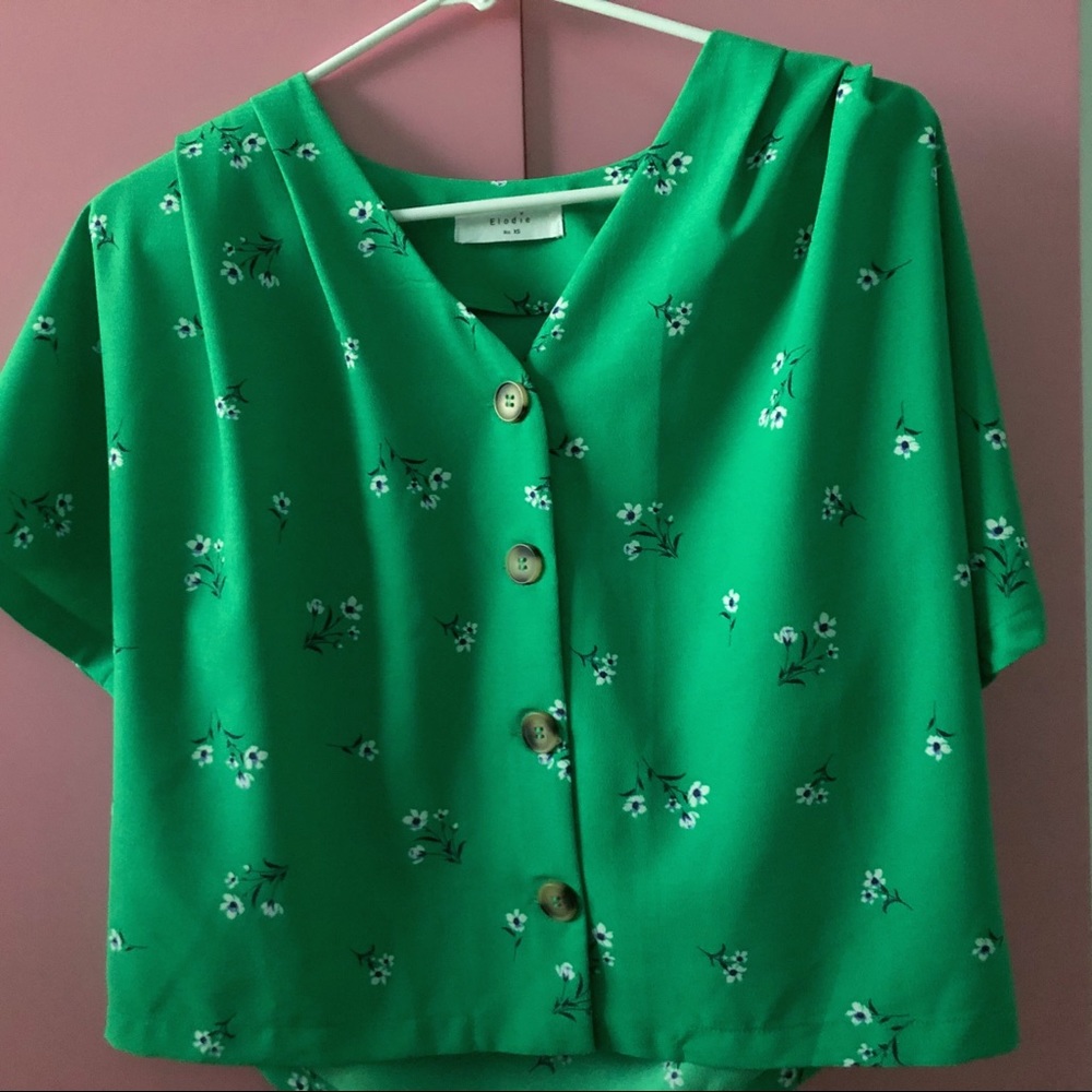 Elodie Green floral top ♡